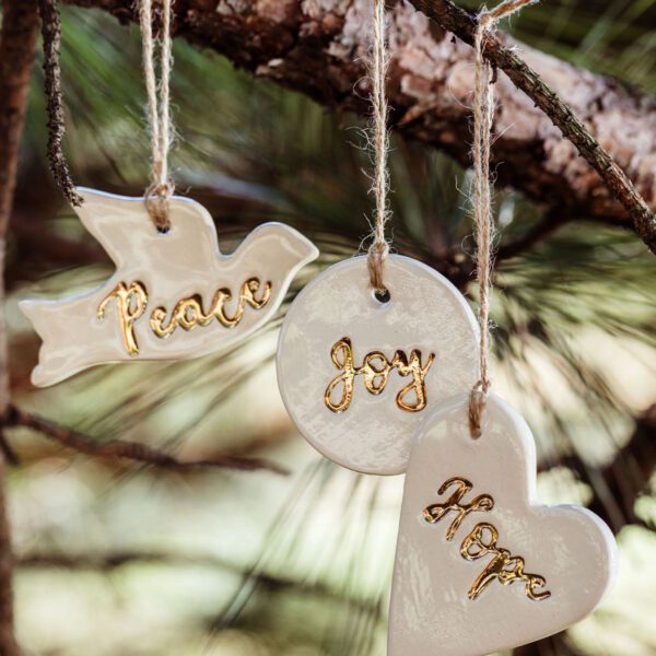 Gold Leaf Clay Christmas Ornaments