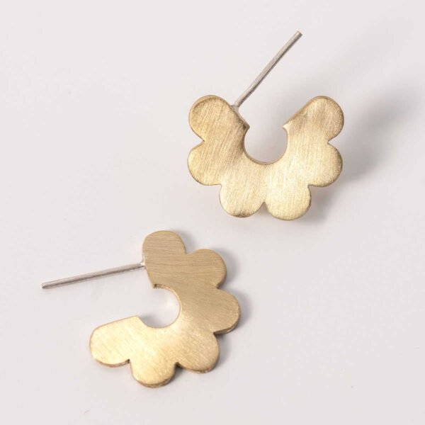 Gold Daisy Huggie Earrings