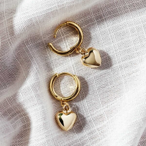 Kaila Gold Heart Hoop Earrings